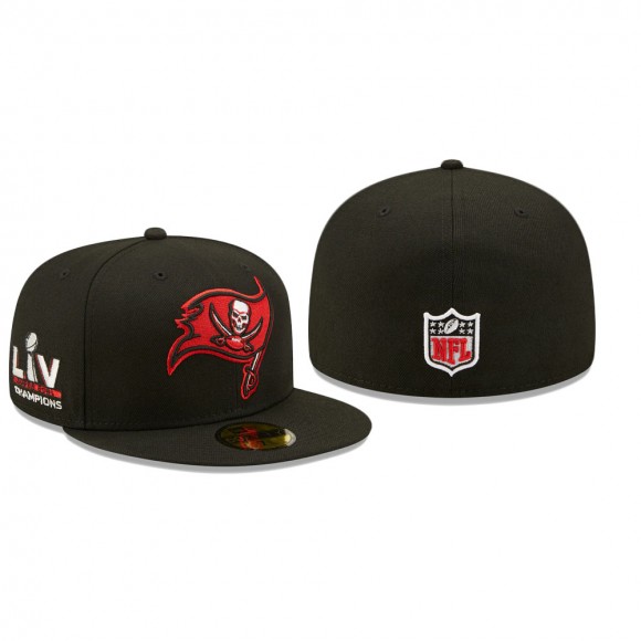 Tampa Bay Buccaneers Black Red Undervisor Super Bowl LV Side Patch 59FIFTY Hat