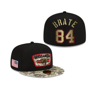 Men's Cameron Brate Tampa Bay Buccaneers Black Camo 2021 Salute To Service 59FIFTY Fitted Hat