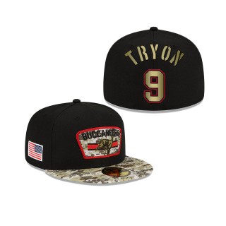 Men's Joe Tryon Tampa Bay Buccaneers Black Camo 2021 Salute To Service 59FIFTY Fitted Hat
