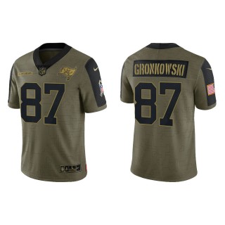 Men's Rob Gronkowski Tampa Bay Buccaneers Olive 2021 Salute To Service Limited Jersey