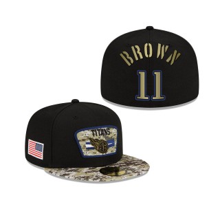 Men's A.J. Brown Tennessee Titans Black Camo 2021 Salute To Service 59FIFTY Fitted Hat