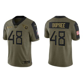 Men's Bud Dupree Tennessee Titans Olive 2021 Salute To Service Limited Jersey