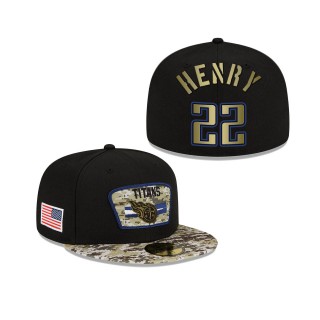 Men's Derrick Henry Tennessee Titans Black Camo 2021 Salute To Service 59FIFTY Fitted Hat