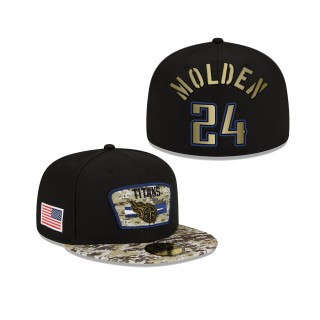 Men's Elijah Molden Tennessee Titans Black Camo 2021 Salute To Service 59FIFTY Fitted Hat