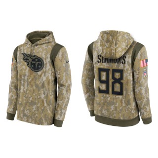 Men's Jeffery Simmons Tennessee Titans Camo 2021 Salute To Service Therma Hoodie