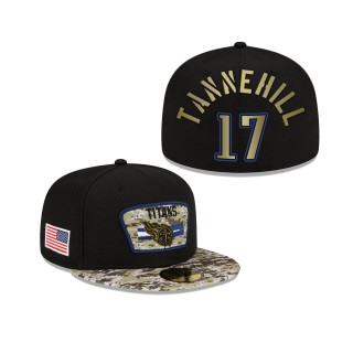 Men's Ryan Tannehill Tennessee Titans Black Camo 2021 Salute To Service 59FIFTY Fitted Hat
