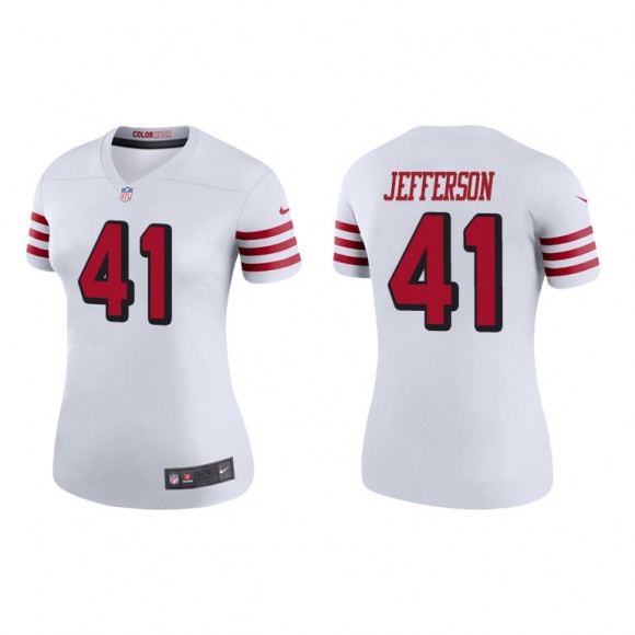 Tony Jefferson White Color Rush Legend 49ers Women's Jersey