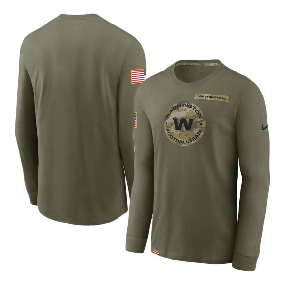 2021 Salute To Service Washington Football Team Olive Performance Long Sleeve T-Shirt