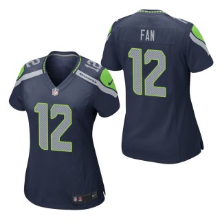 Women's Seattle Seahawks 12th Fan Navy Game Jersey