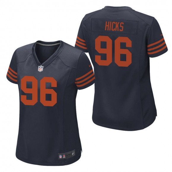 Women's Chicago Bears Akiem Hicks Navy Throwback Game Jersey