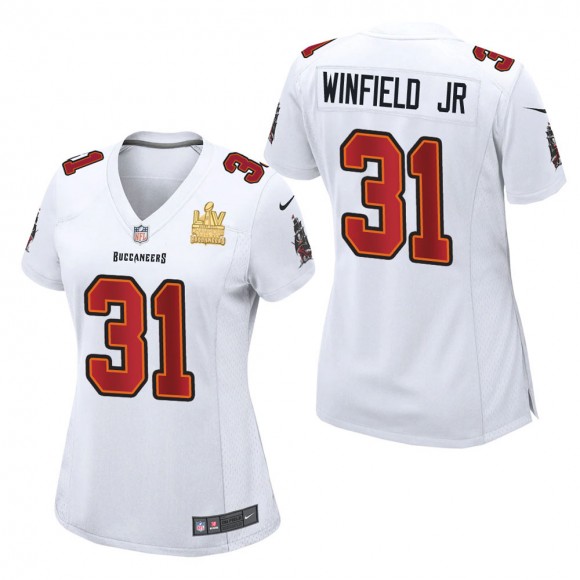 Women's Tampa Bay Buccaneers Antoine Winfield Jr. White Super Bowl LV Champions Jersey