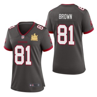 Women's Tampa Bay Buccaneers Antonio Brown Pewter Super Bowl LV Champions Jersey