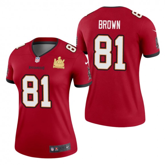 Women's Tampa Bay Buccaneers Antonio Brown Red Super Bowl LV Champions Jersey