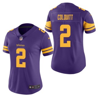 Women's Minnesota Vikings Britton Colquitt Purple Color Rush Limited Jersey