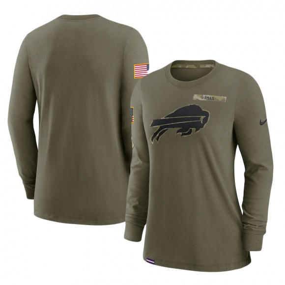 2021 Salute To Service Women's Bills Olive Performance Long Sleeve T-Shirt