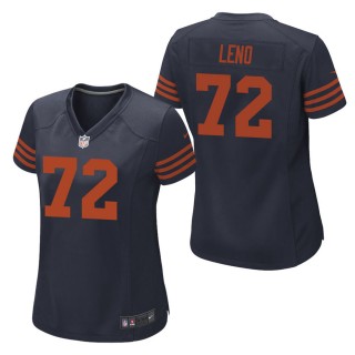 Women's Chicago Bears Charles Leno Navy Throwback Game Jersey