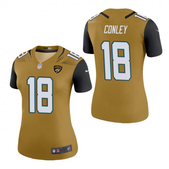 Women's Jacksonville Jaguars Chris Conley Gold Color Rush Legend Jersey