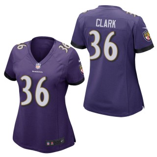 Women's Baltimore Ravens Chuck Clark Purple Game Jersey