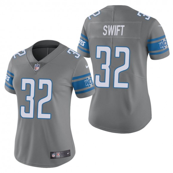 Women's Detroit Lions D'Andre Swift Steel Color Rush Limited Jersey