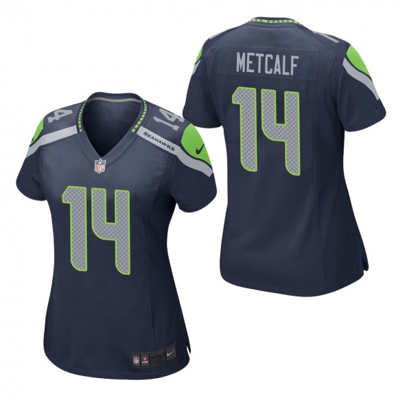 Women's Seattle Seahawks D.K. Metcalf Navy Game Jersey