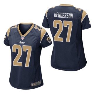 Women's Los Angeles Rams Darrell Henderson Navy Game Jersey