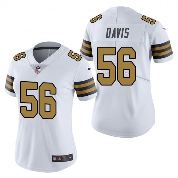 Women's New Orleans Saints Demario Davis White Color Rush Limited Jersey