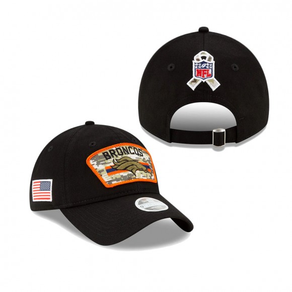 2021 Salute To Service Women's Broncos Black 9TWENTY Adjustable Hat