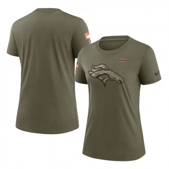 2021 Salute To Service Women's Broncos Olive T-Shirt
