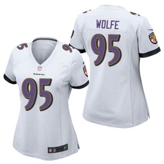 Women's Baltimore Ravens Derek Wolfe White Game Jersey
