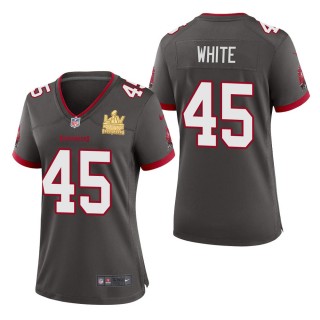 Women's Tampa Bay Buccaneers Devin White Pewter Super Bowl LV Champions Jersey