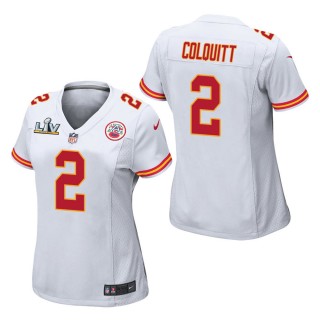 Women's Kansas City Chiefs Dustin Colquitt White Super Bowl LV Jersey
