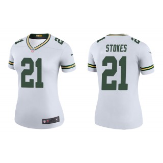 Women's Green Bay Packers Eric Stokes White Color Rush Legend Jersey