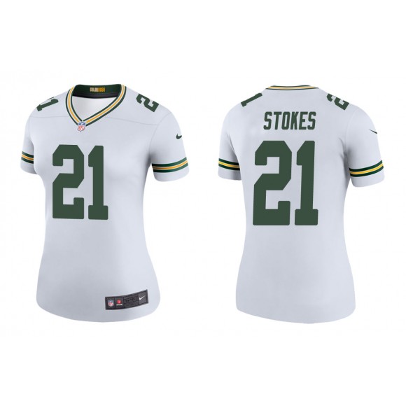 Women's Green Bay Packers Eric Stokes White Color Rush Legend Jersey