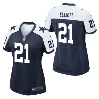 Women's Dallas Cowboys Ezekiel Elliott Navy Alternate Game Jersey