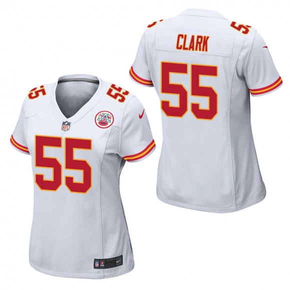 Women's Kansas City Chiefs Frank Clark White Game Jersey