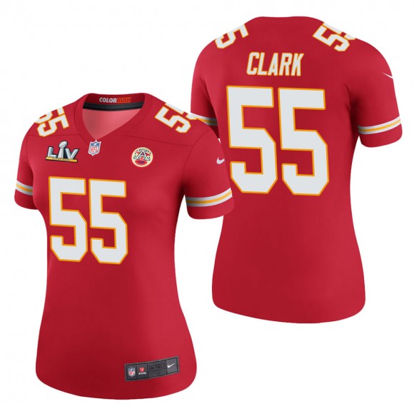 Women's Kansas City Chiefs Frank Clark Red Super Bowl LV Jersey
