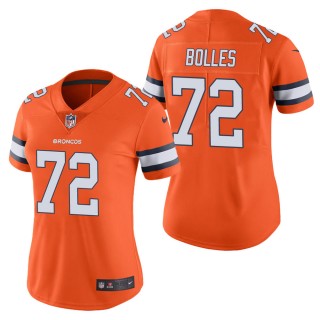 Women's Denver Broncos Garett Bolles Orange Color Rush Limited Jersey