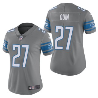 Women's Detroit Lions Glover Quin Steel Color Rush Limited Jersey
