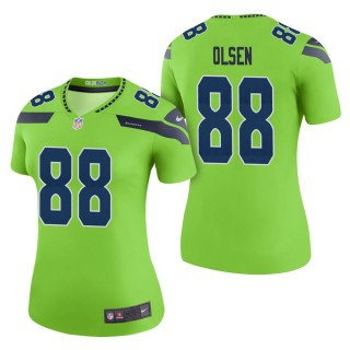 Women's Seattle Seahawks Greg Olsen Green Color Rush Legend Jersey