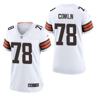 Women's Cleveland Browns Jack Conklin White Game Jersey