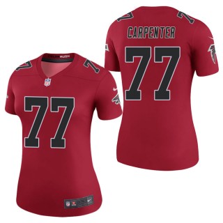 Women's Atlanta Falcons James Carpenter Red Color Rush Legend Jersey