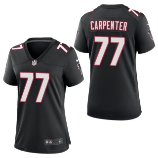 Women's Atlanta Falcons James Carpenter Black Throwback Game Jersey