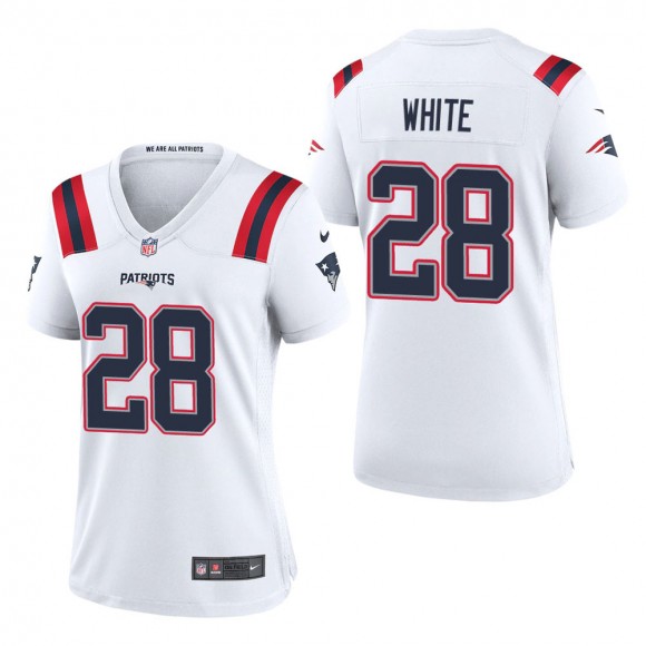 Women's New England Patriots James White White Game Jersey