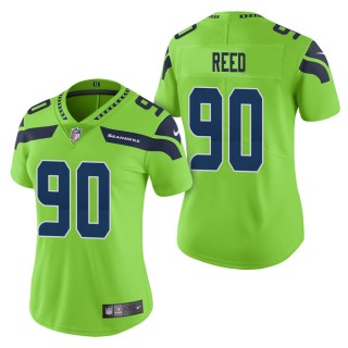Women's Seattle Seahawks Jarran Reed Green Color Rush Limited Jersey