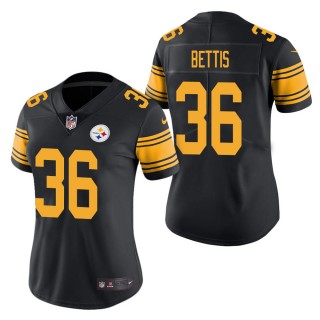 Women's Pittsburgh Steelers Jerome Bettis Black Color Rush Limited Jersey