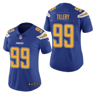 Women's Los Angeles Chargers Jerry Tillery Royal Color Rush Limited Jersey