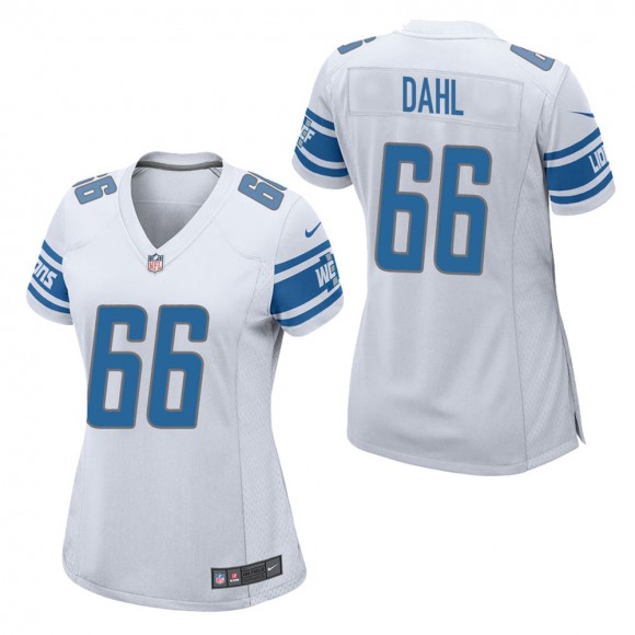 Women's Detroit Lions Joe Dahl White Game Jersey