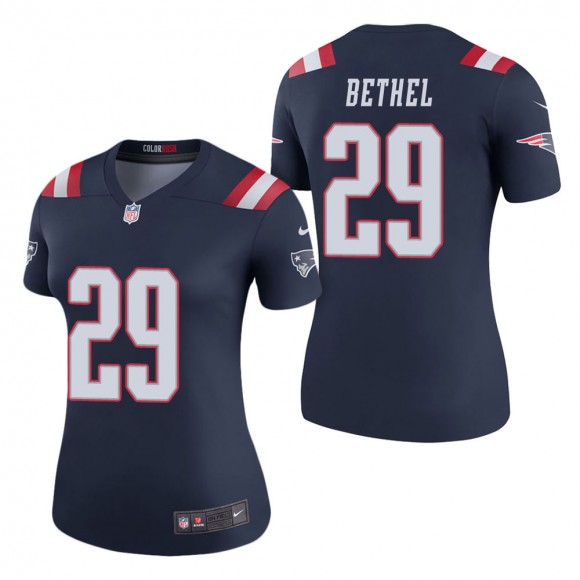 Women's New England Patriots Justin Bethel Navy Color Rush Legend Jersey