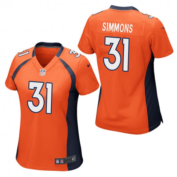 Women's Denver Broncos Justin Simmons Orange Game Jersey