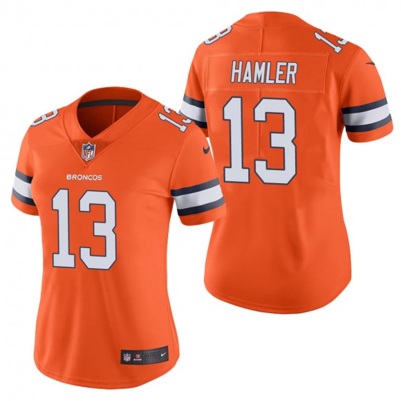 Women's Denver Broncos K.J. Hamler Orange Color Rush Limited Jersey